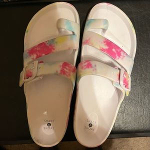 Women sandals, size 9, Brand: Shade & Shore, tie-die pattern